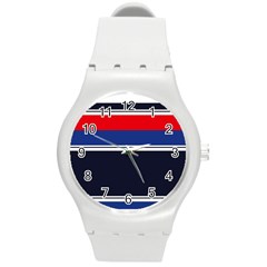 Casual Uniform Stripes Round Plastic Sport Watch (m) by tmsartbazaar