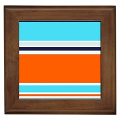 Tri Color Stripes Framed Tile