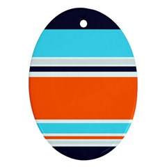 Tri Color Stripes Ornament (Oval)