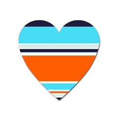 Tri Color Stripes Heart Magnet