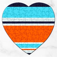 Tri Color Stripes Jigsaw Puzzle (heart) by tmsartbazaar