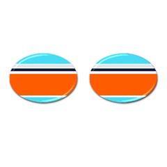 Tri Color Stripes Cufflinks (Oval)