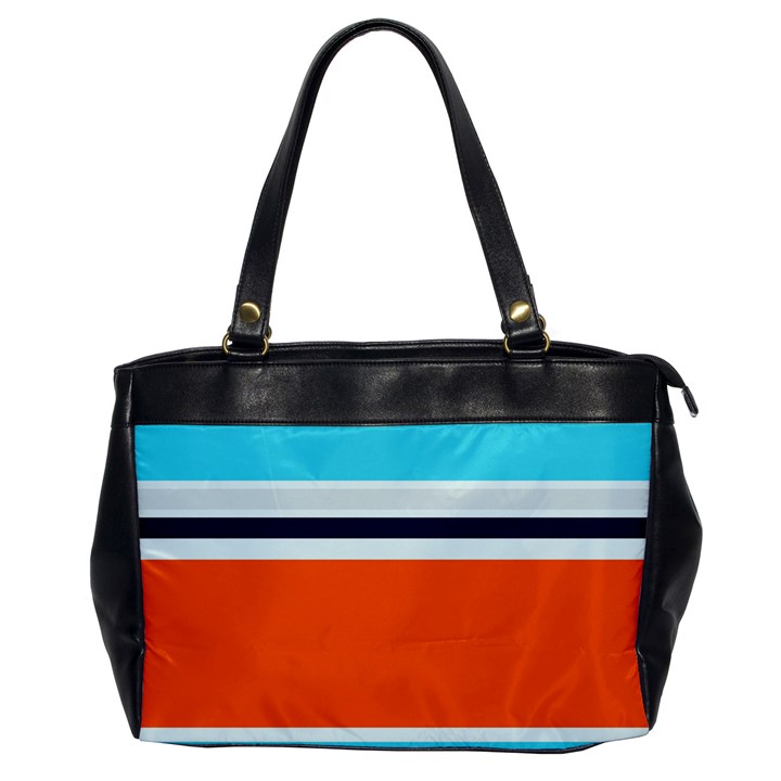 Tri Color Stripes Oversize Office Handbag