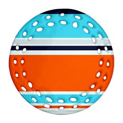 Tri Color Stripes Ornament (Round Filigree)