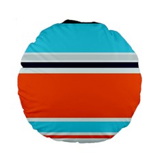 Tri Color Stripes Standard 15  Premium Round Cushions