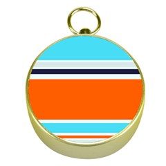 Tri Color Stripes Gold Compasses