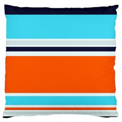 Tri Color Stripes Large Flano Cushion Case (two Sides) by tmsartbazaar