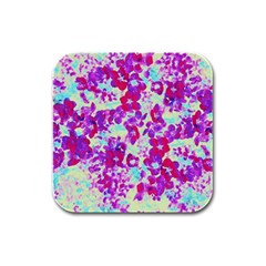 Spring Flowers Garden Rubber Square Coaster (4 Pack) 