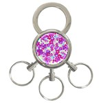 Spring Flowers Garden 3-Ring Key Chain Front