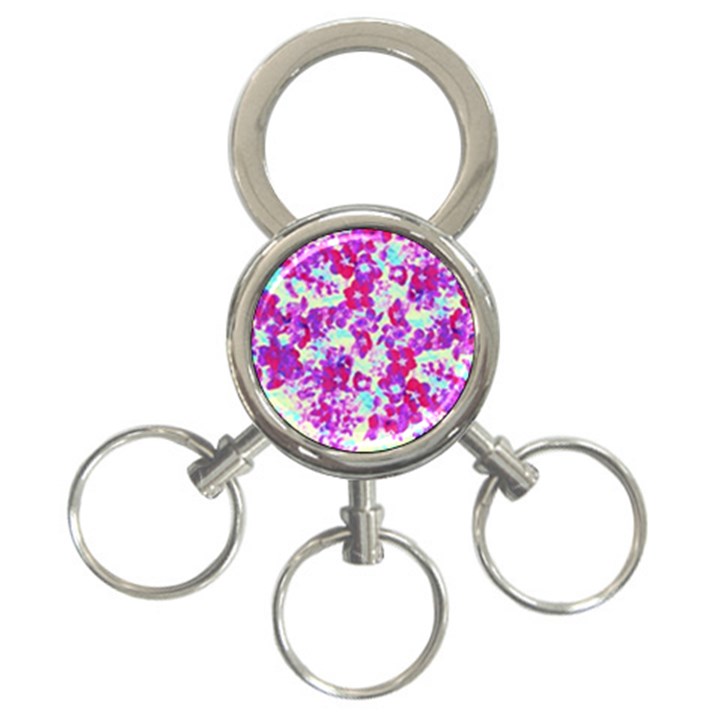 Spring Flowers Garden 3-Ring Key Chain