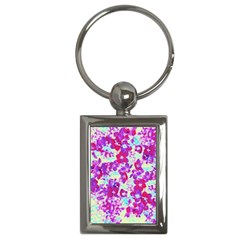 Spring Flowers Garden Key Chain (rectangle)