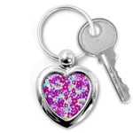 Spring Flowers Garden Key Chain (Heart) Front