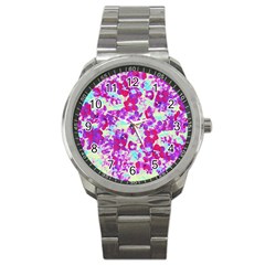 Spring Flowers Garden Sport Metal Watch