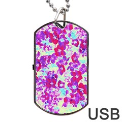 Spring Flowers Garden Dog Tag Usb Flash (one Side)