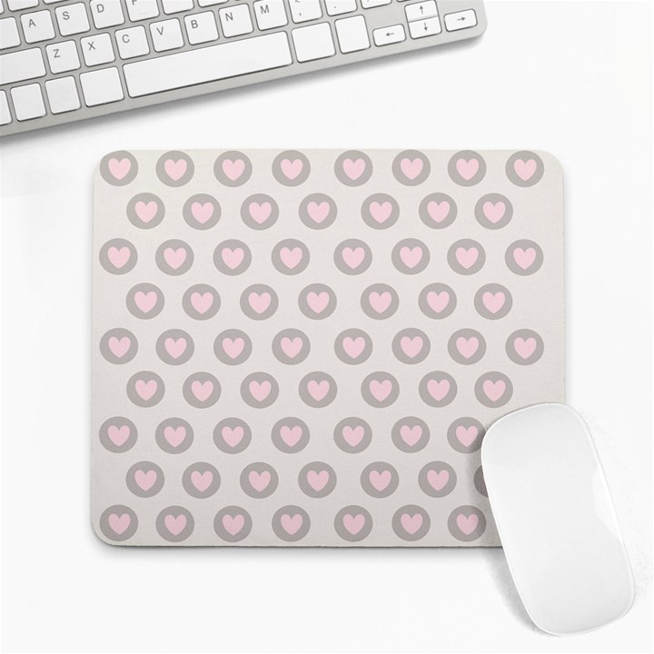 Pink And Brown Hearts Large Mousepads