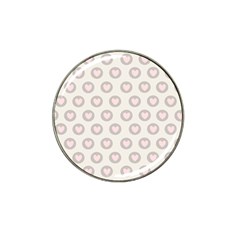 Pink And Brown Hearts Hat Clip Ball Marker (4 Pack) by MooMoosMumma