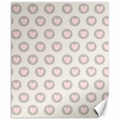 Pink And Brown Hearts Canvas 8  X 10  by MooMoosMumma