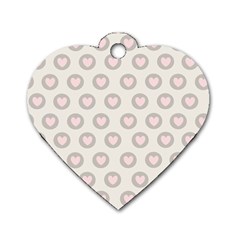 Pink And Brown Hearts Dog Tag Heart (two Sides) by MooMoosMumma