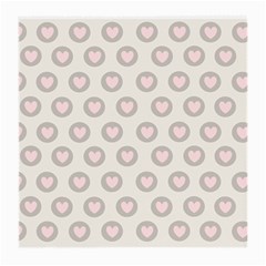 Pink And Brown Hearts Medium Glasses Cloth (2 Sides) by MooMoosMumma