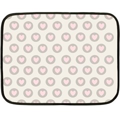 Pink And Brown Hearts Double Sided Fleece Blanket (mini)  by MooMoosMumma