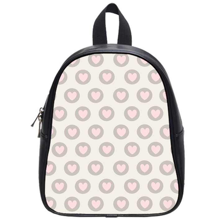 Pink And Brown Hearts School Bag (Small)