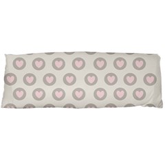 Pink And Brown Hearts Body Pillow Case (dakimakura) by MooMoosMumma