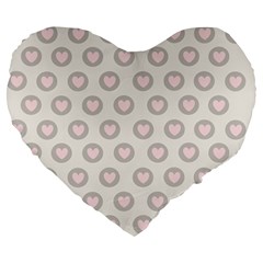 Pink And Brown Hearts Large 19  Premium Heart Shape Cushions by MooMoosMumma