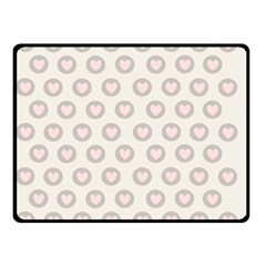 Pink And Brown Hearts Double Sided Fleece Blanket (small)  by MooMoosMumma