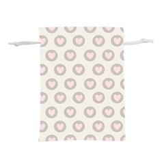 Pink And Brown Hearts Lightweight Drawstring Pouch (m) by MooMoosMumma