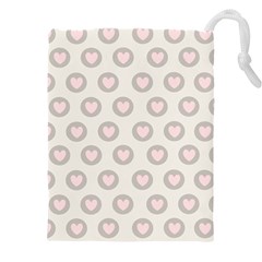 Pink And Brown Hearts Drawstring Pouch (5xl) by MooMoosMumma