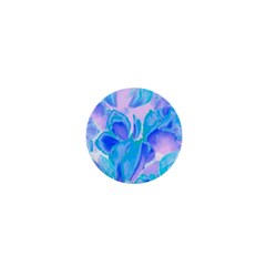 Ciclamen Flowers Blue 1  Mini Buttons