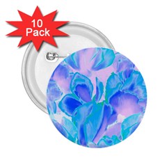 Ciclamen Flowers Blue 2 25  Buttons (10 Pack) 