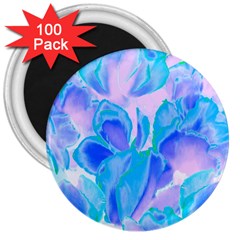 Ciclamen Flowers Blue 3  Magnets (100 Pack)