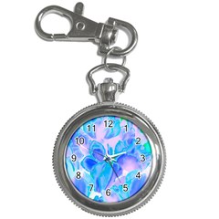 Ciclamen Flowers Blue Key Chain Watches