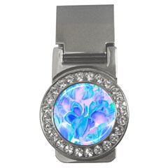 Ciclamen Flowers Blue Money Clips (cz) 