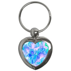 Ciclamen Flowers Blue Key Chain (heart)