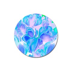 Ciclamen Flowers Blue Magnet 3  (round)