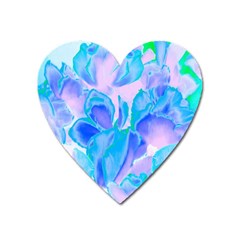 Ciclamen Flowers Blue Heart Magnet by DinkovaArt