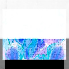 Ciclamen Flowers Blue Rectangular Jigsaw Puzzl by DinkovaArt