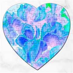 Ciclamen Flowers Blue Jigsaw Puzzle (heart)