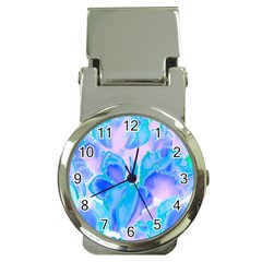 Ciclamen Flowers Blue Money Clip Watches