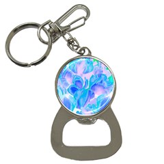 Ciclamen Flowers Blue Bottle Opener Key Chain