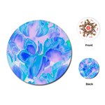 Ciclamen Flowers Blue Playing Cards Single Design (Round) Front