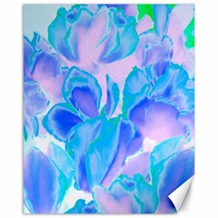 Ciclamen Flowers Blue Canvas 16  X 20 