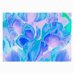 Ciclamen Flowers Blue Large Glasses Cloth by DinkovaArt