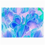 Ciclamen Flowers Blue Large Glasses Cloth (2 Sides) Front