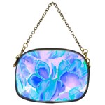 Ciclamen Flowers Blue Chain Purse (Two Sides) Front