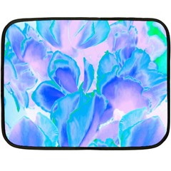 Ciclamen Flowers Blue Fleece Blanket (mini)