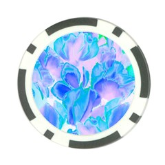 Ciclamen Flowers Blue Poker Chip Card Guard (10 Pack)