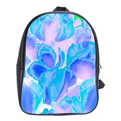 Ciclamen Flowers Blue School Bag (large)